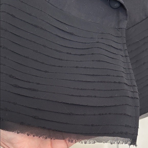 FLEUR WOOD ANTHROPOLOGIE Size 6 Black Tencel Blazer Strata Jacket Tuxedo Chiffon - Picture 5 of 10